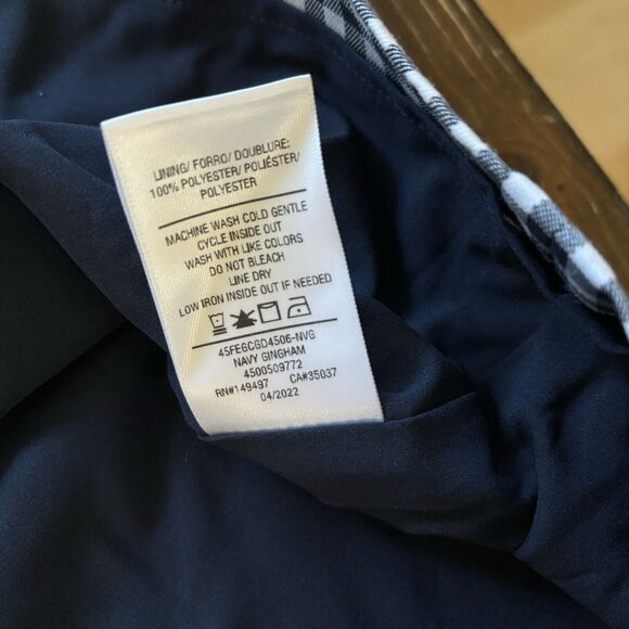 Favorite Daughter Mini Dress 14 NEW The Break Up Square Neck Gingham Navy Blue - Picture 16 of 16